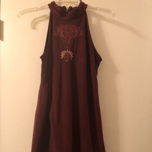 Embroidered burgundy Alya dress